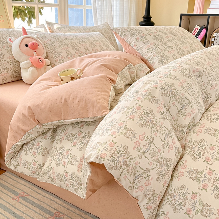 91家纺网 家纺一手货源 找家纺 （总）瑞莱 2026新款全棉印花13070花卉系列四件套