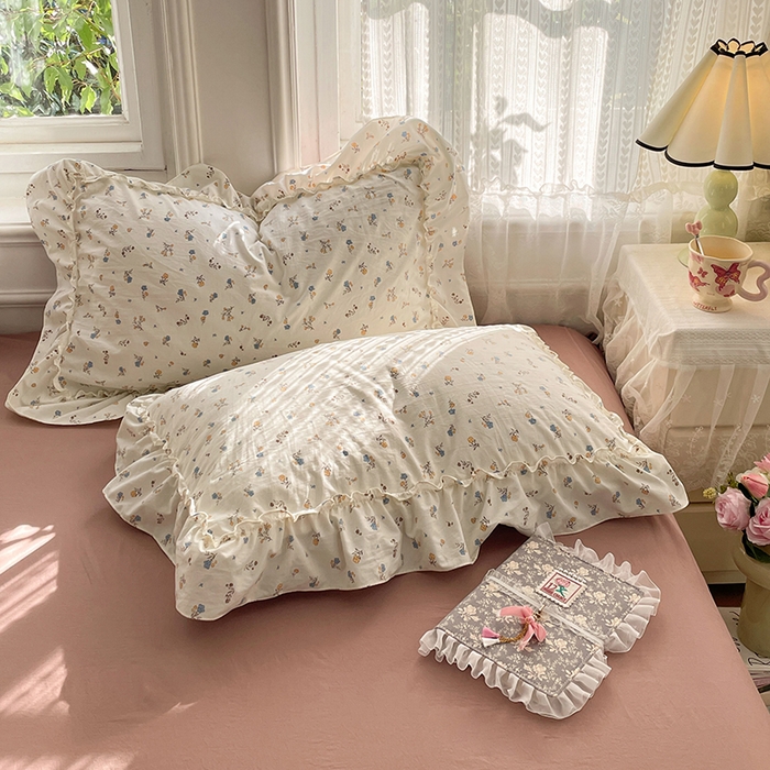 91家纺网 家纺一手货源 找家纺 优尚佳生活馆 2026新款A类仿棉水洗法式工艺花边四件套 鸳尾轻眠