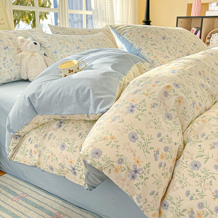 91家纺网 家纺一手货源 找家纺 （总）瑞莱 2026新款全棉印花13070花卉系列四件套