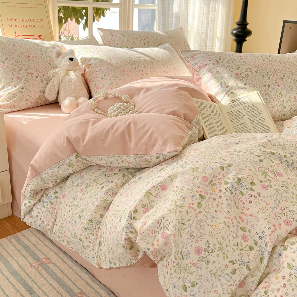 91家纺网 家纺一手货源 找家纺 瑞莱 2026新款全棉印花13070花卉系列四件套 漫漫花香