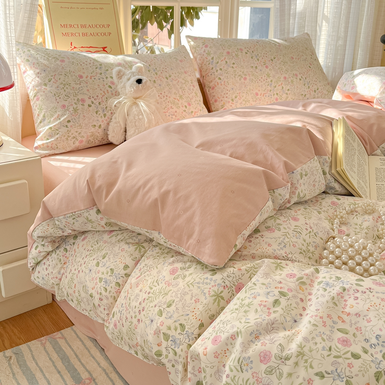 91家纺网 家纺一手货源 找家纺 瑞莱 2026新款全棉印花13070花卉系列四件套 漫漫花香