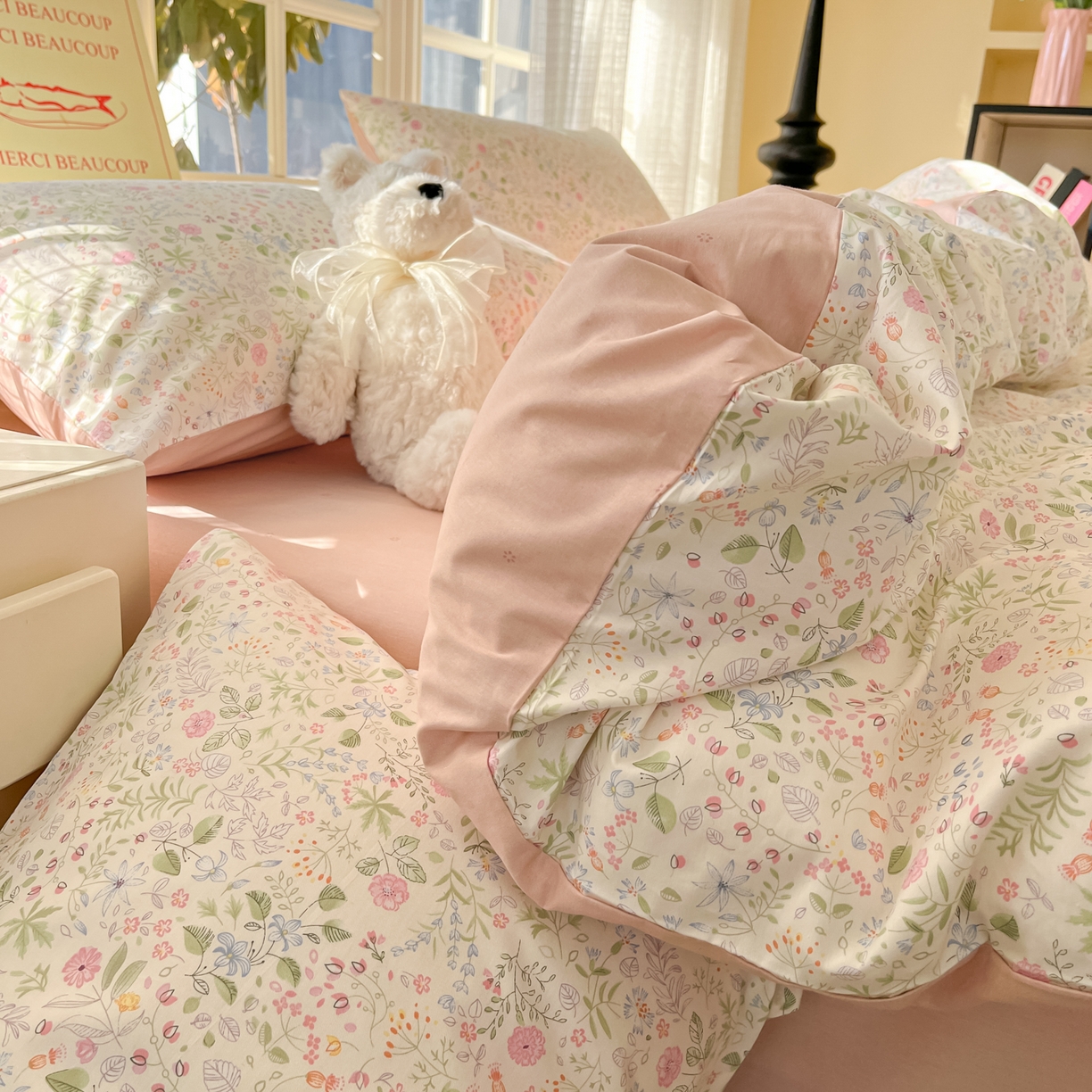 91家纺网 家纺一手货源 找家纺 瑞莱 2026新款全棉印花13070花卉系列四件套 漫漫花香