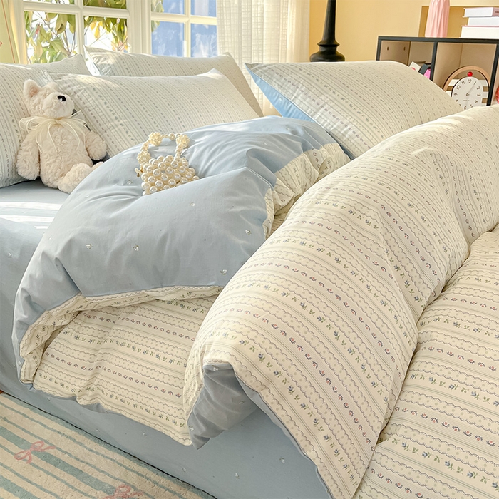 瑞莱 2026新款全棉印花13070花卉系列四件套 波尔卡