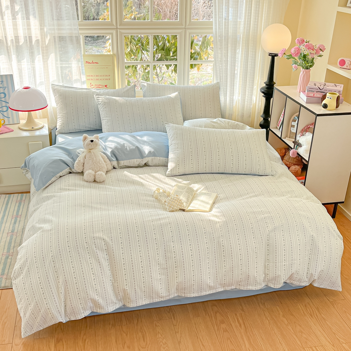 91家纺网 家纺一手货源 找家纺 瑞莱 2026新款全棉印花13070花卉系列四件套 波尔卡