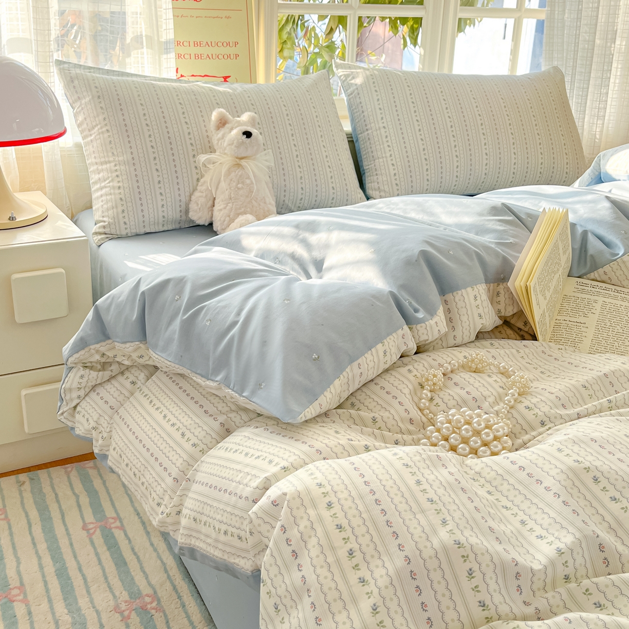 91家纺网 家纺一手货源 找家纺 瑞莱 2026新款全棉印花13070花卉系列四件套 波尔卡