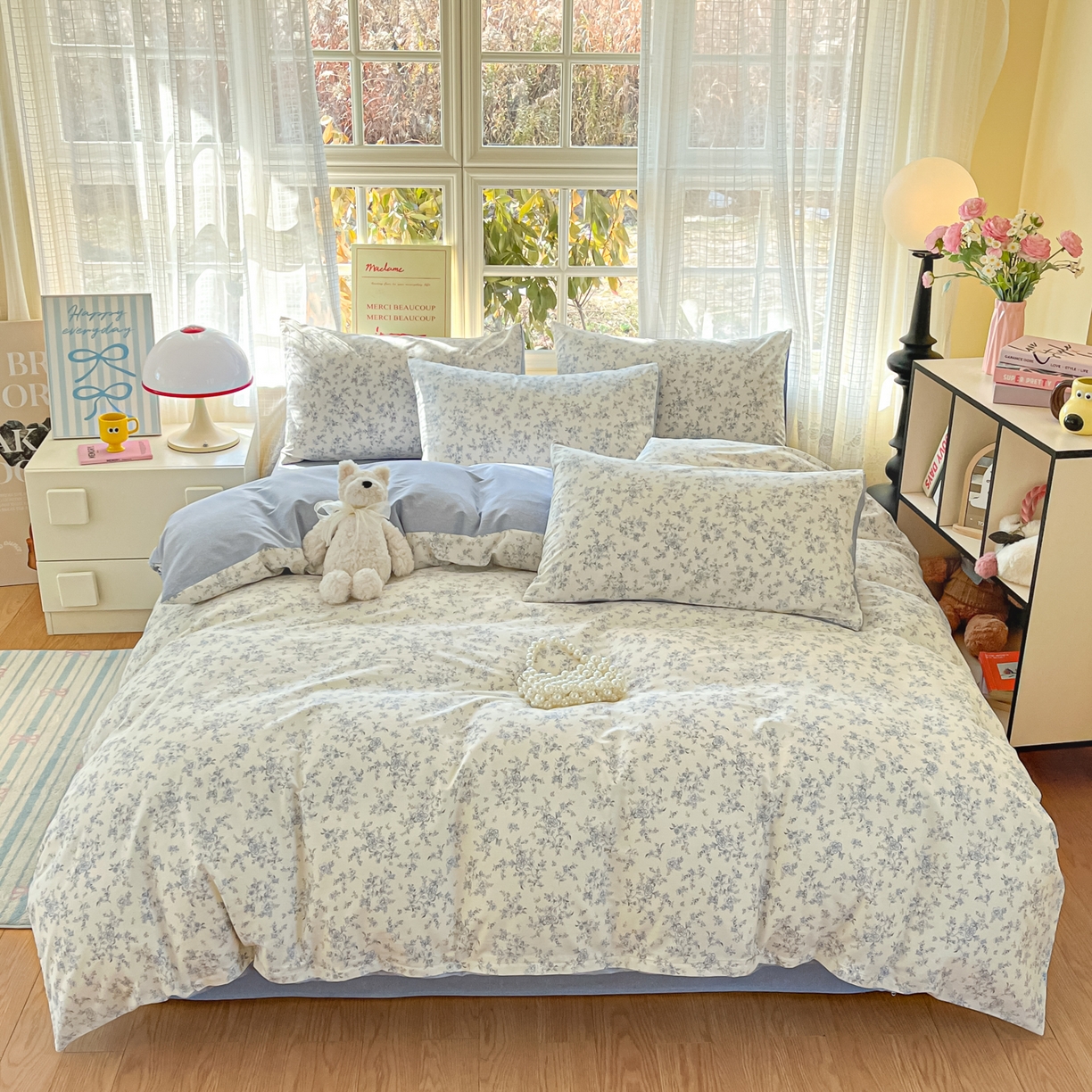 91家纺网 家纺一手货源 找家纺 瑞莱 2026新款全棉印花13070花卉系列四件套 沉香