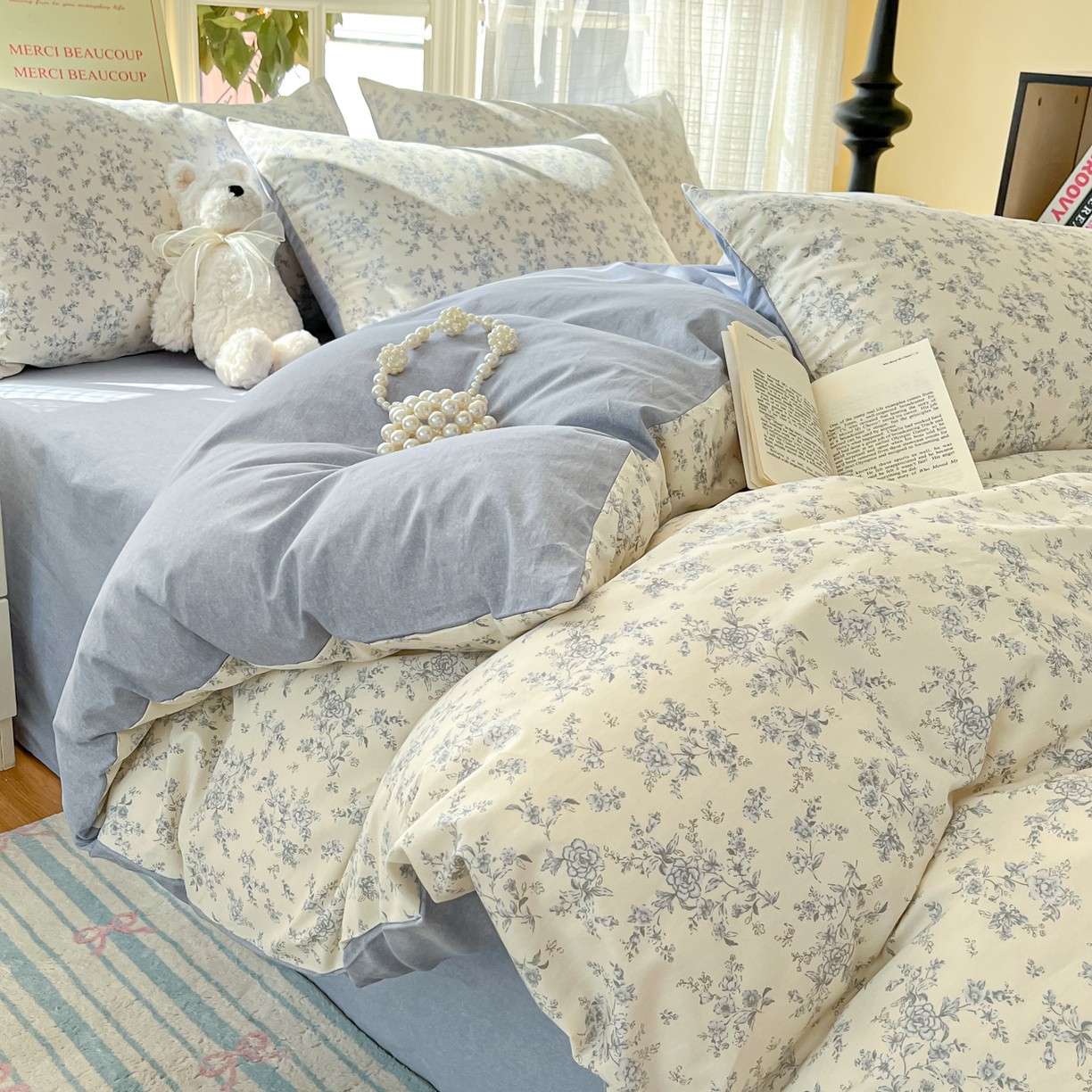 91家纺网 家纺一手货源 找家纺 瑞莱 2026新款全棉印花13070花卉系列四件套 沉香