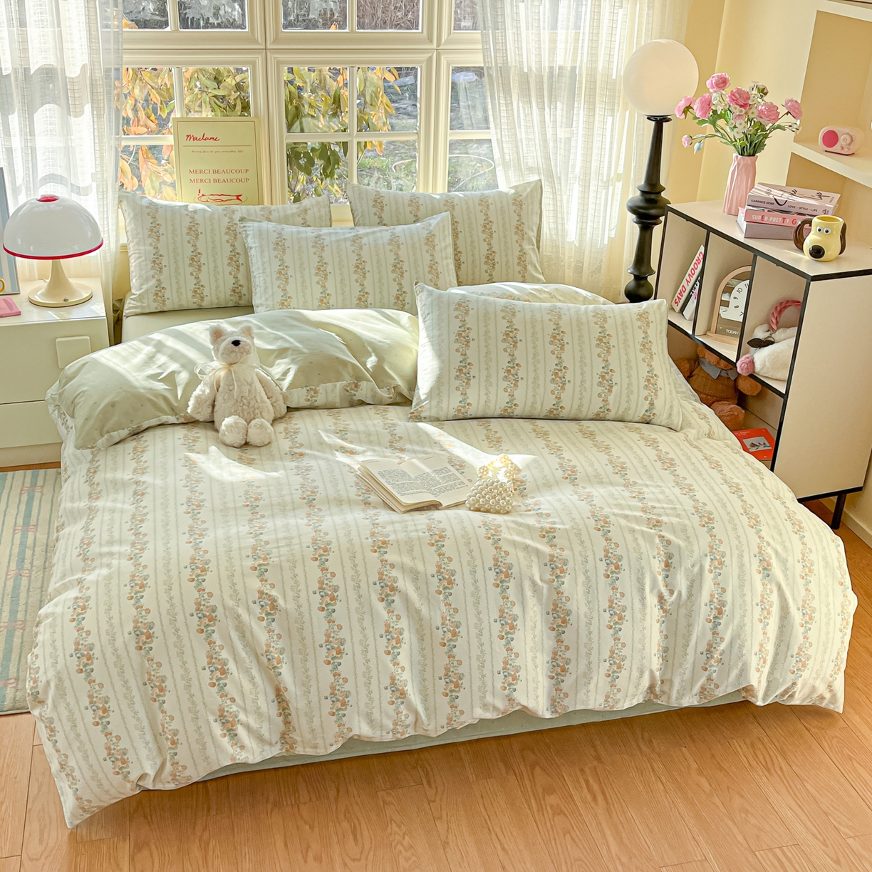 91家纺网 家纺一手货源 找家纺 瑞莱 2026新款全棉印花13070花卉系列四件套 椿茶弥香