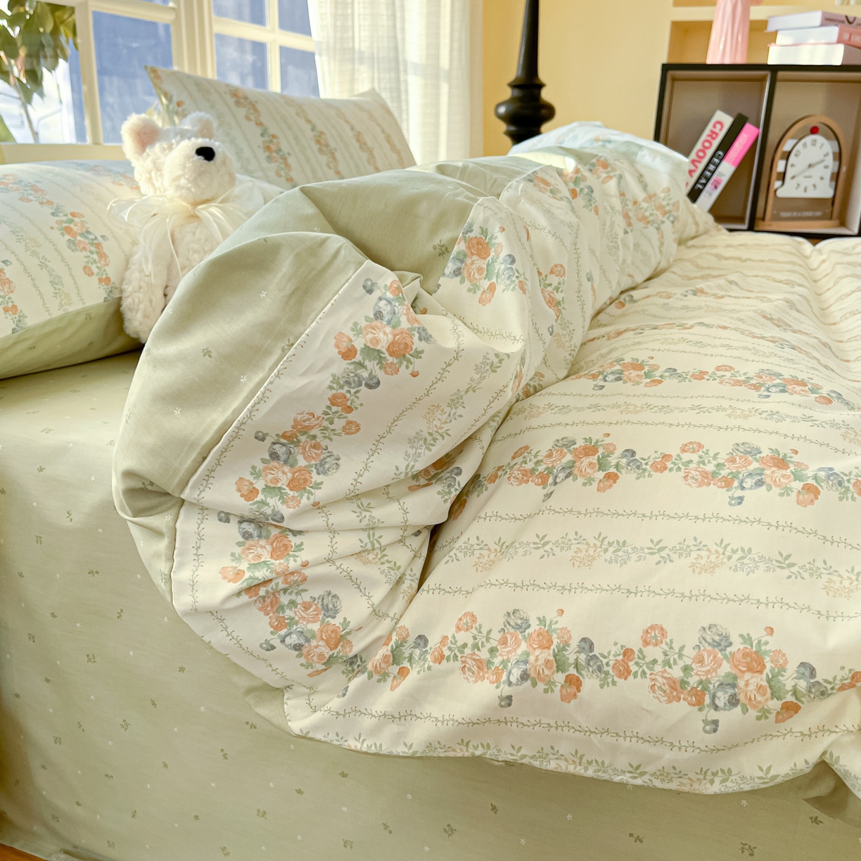 91家纺网 家纺一手货源 找家纺 瑞莱 2026新款全棉印花13070花卉系列四件套 椿茶弥香