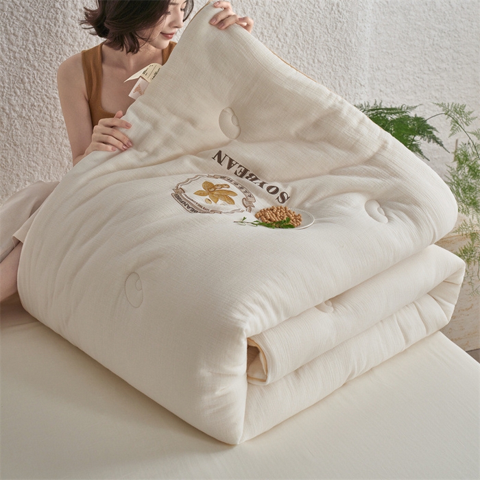 91家纺网 家纺一手货源 找家纺 【双层纱大豆纤维被】被芯被子大豆纤维被四季秋冬保暖柔软