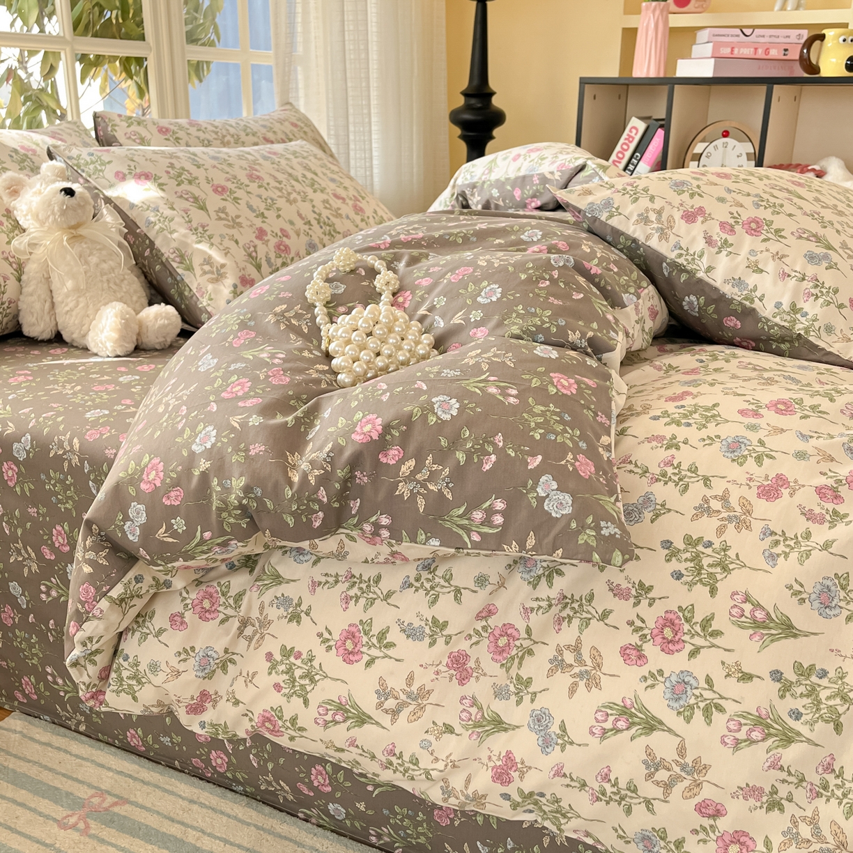 91家纺网 家纺一手货源 找家纺 瑞莱 2026新款全棉印花13070花卉系列四件套 此间春色