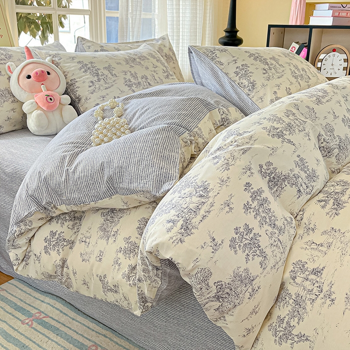 瑞莱 2026新款全棉印花13070花卉系列四件套 梵夕