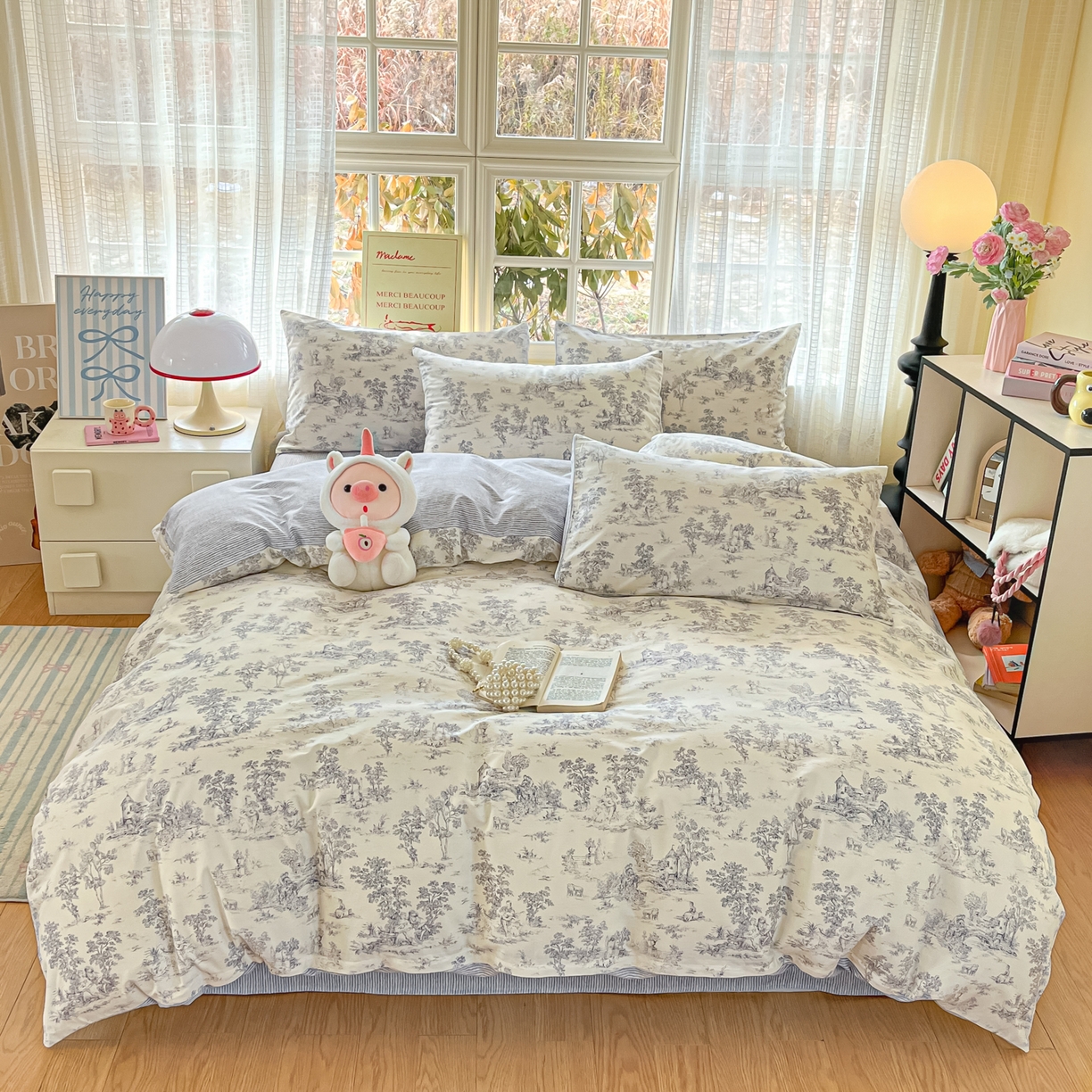 91家纺网 家纺一手货源 找家纺 瑞莱 2026新款全棉印花13070花卉系列四件套 梵夕