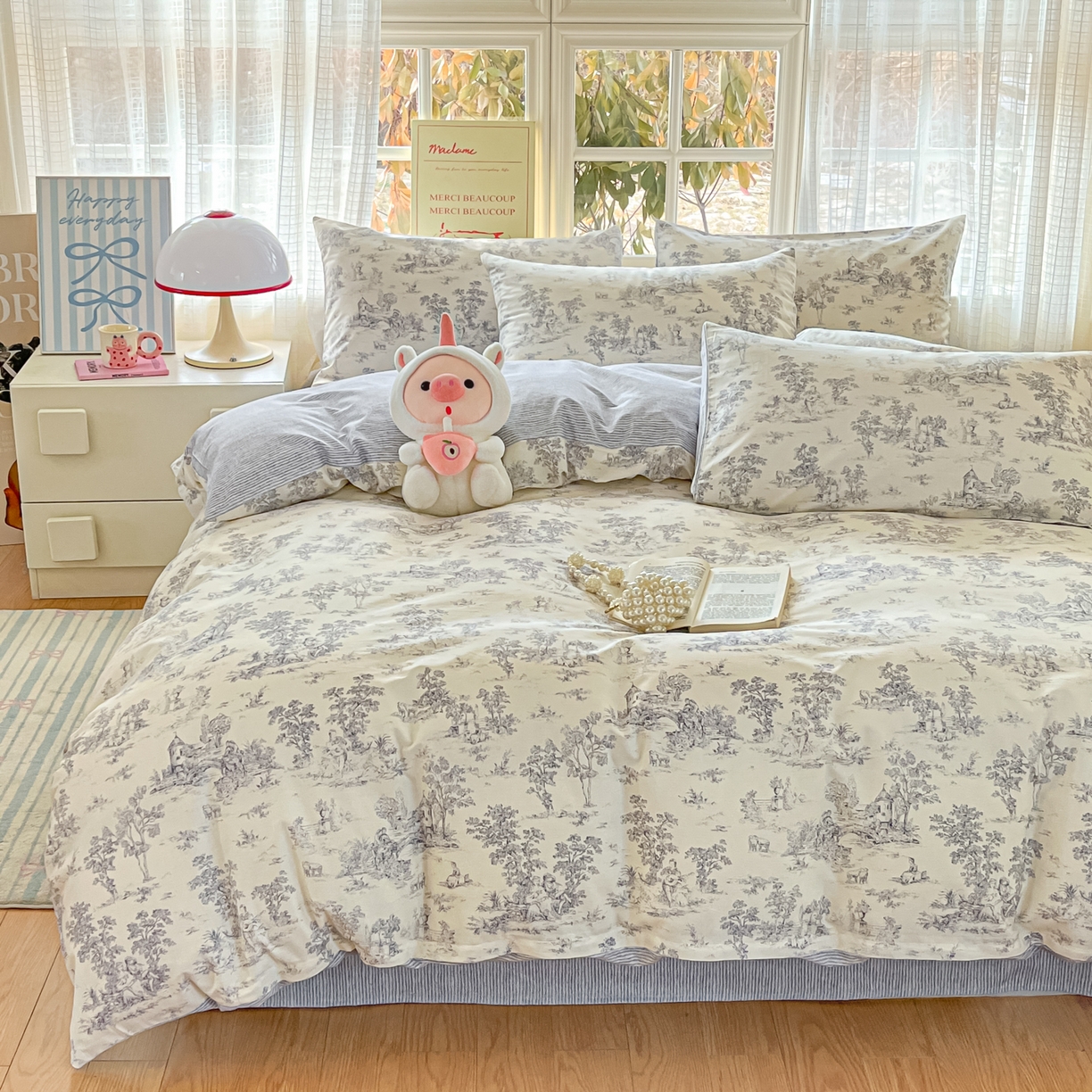 91家纺网 家纺一手货源 找家纺 瑞莱 2026新款全棉印花13070花卉系列四件套 梵夕