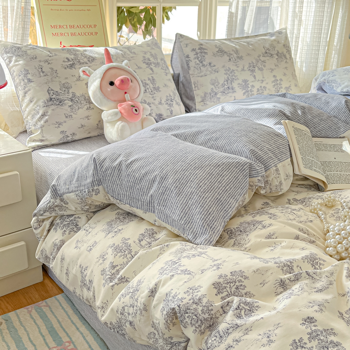 91家纺网 家纺一手货源 找家纺 瑞莱 2026新款全棉印花13070花卉系列四件套 梵夕