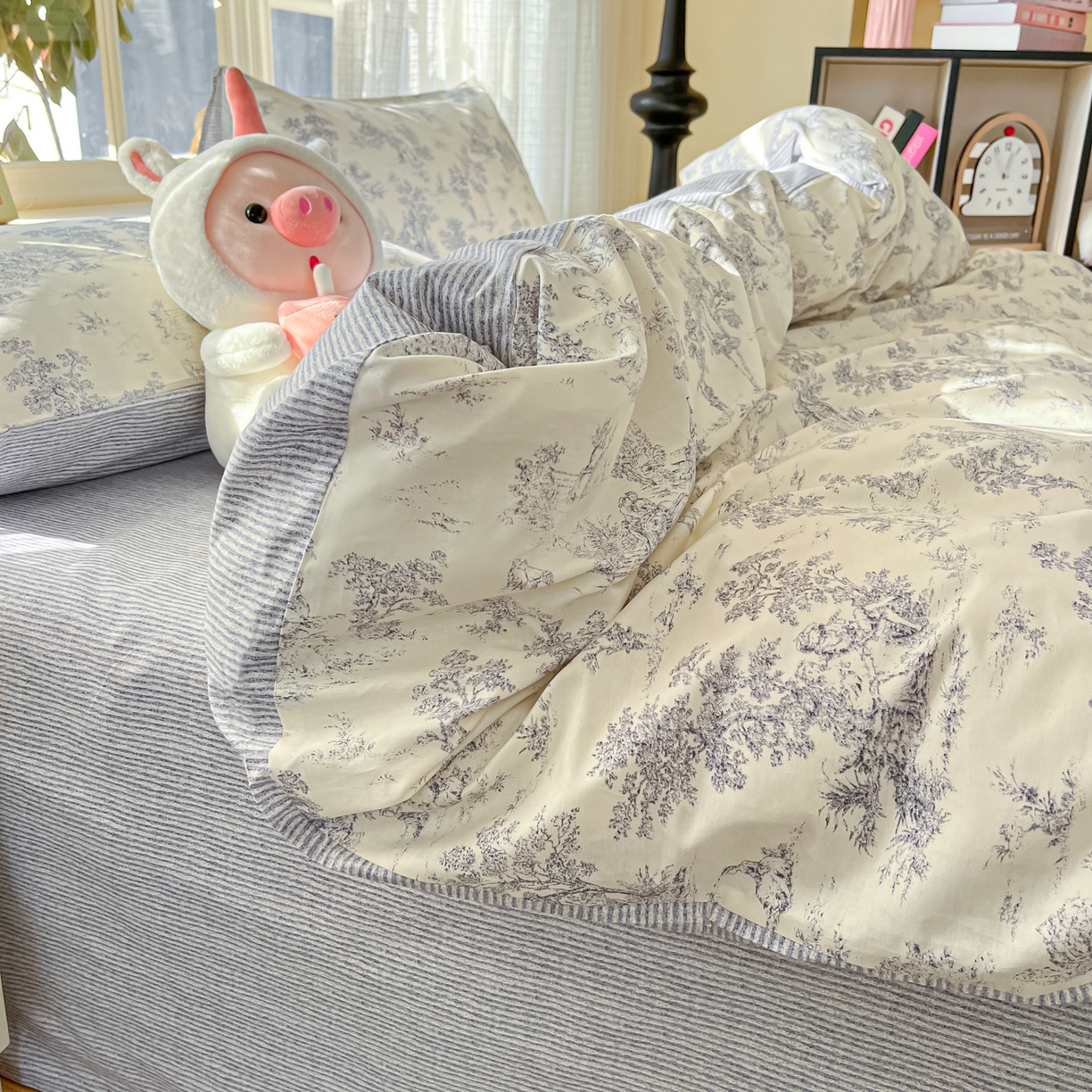 91家纺网 家纺一手货源 找家纺 瑞莱 2026新款全棉印花13070花卉系列四件套 梵夕