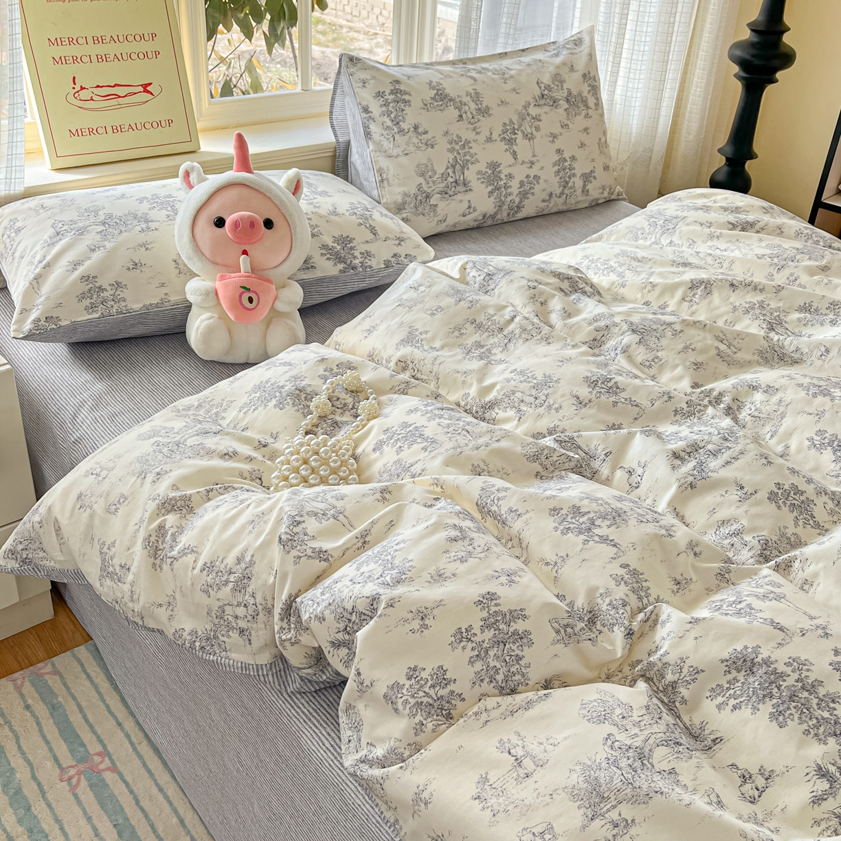 91家纺网 家纺一手货源 找家纺 瑞莱 2026新款全棉印花13070花卉系列四件套 梵夕