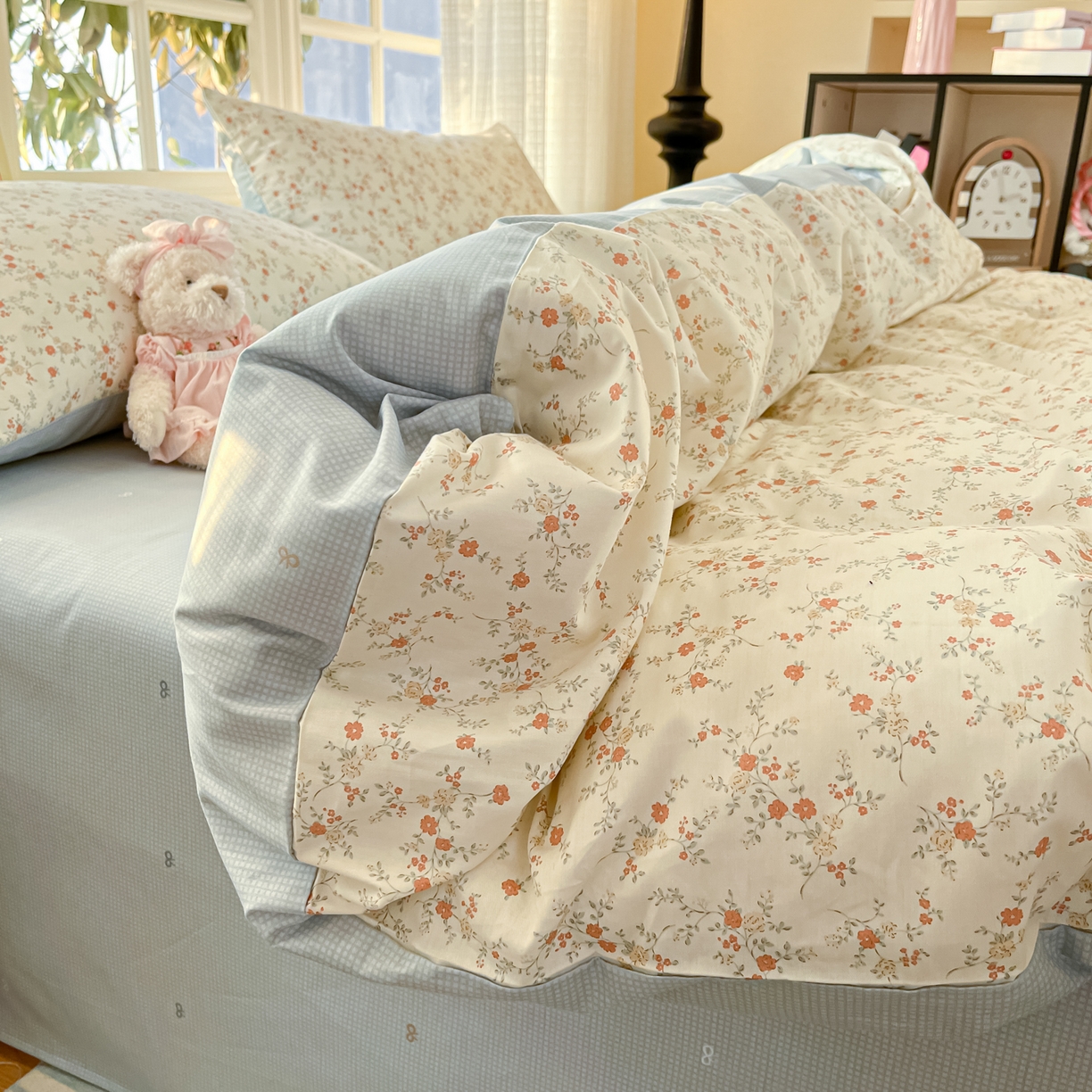 91家纺网 家纺一手货源 找家纺 瑞莱 2026新款全棉印花13070花卉系列四件套 沫汐