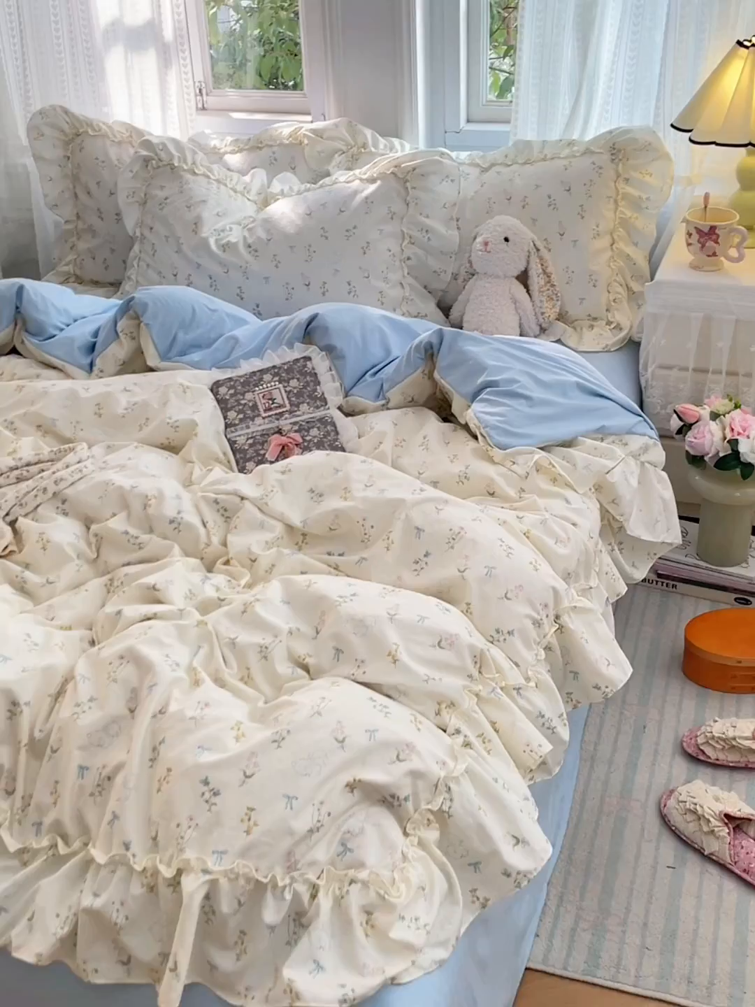 91家纺网 家纺一手货源 找家纺 （总）优佳优品 2026新款A类仿棉水洗法式工艺花边四件套