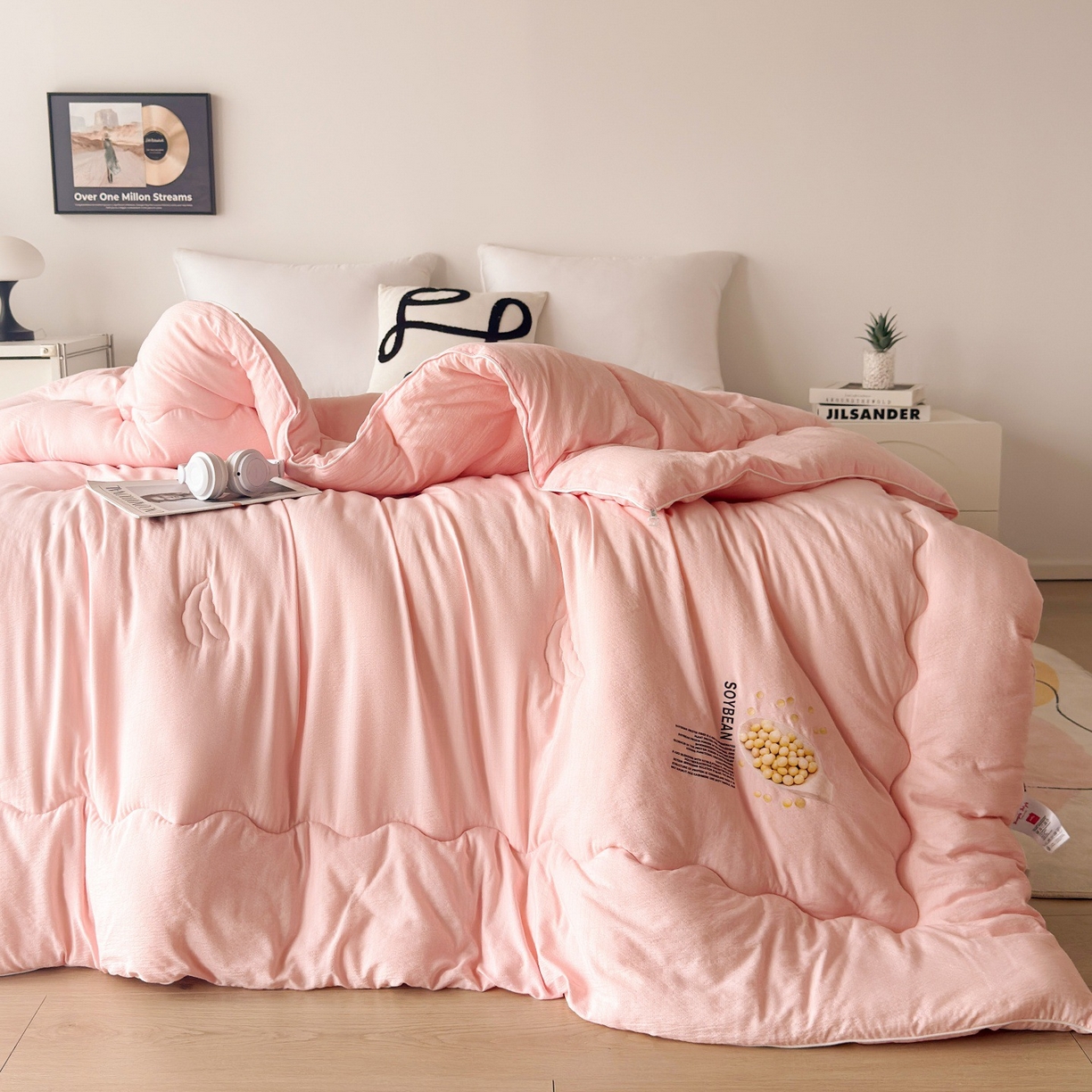 91家纺网 家纺一手货源 找家纺 【特价贴贴被】大豆纤维被芯提花秋冬被四季被保暖冬天被子