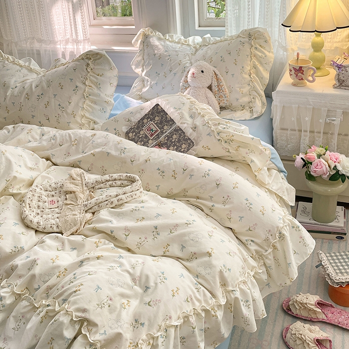 91家纺网 家纺一手货源 找家纺 （总）优佳优品 2026新款A类仿棉水洗法式工艺花边四件套