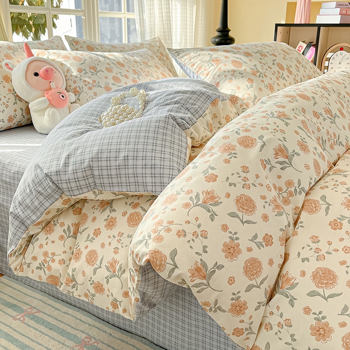 瑞莱 2026新款全棉印花13070花卉系列四件套 时花令