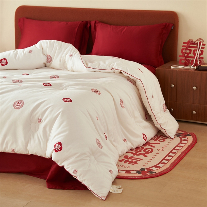 91家纺网 家纺一手货源 找家纺 【喜被】婚庆被子良品喜被结婚被芯30%大豆纤维被春秋被全棉被冬A