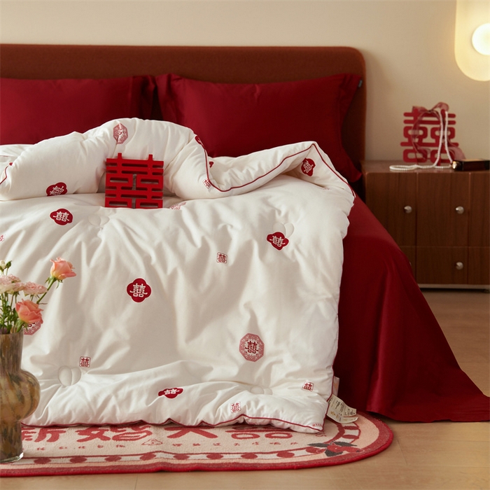 91家纺网 家纺一手货源 找家纺 【喜被】婚庆被子良品喜被结婚被芯30%大豆纤维被春秋被全棉被冬A
