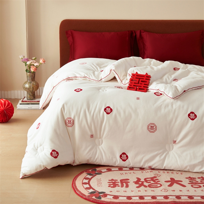 91家纺网 家纺一手货源 找家纺 【喜被】婚庆被子良品喜被结婚被芯30%大豆纤维被春秋被全棉被冬A