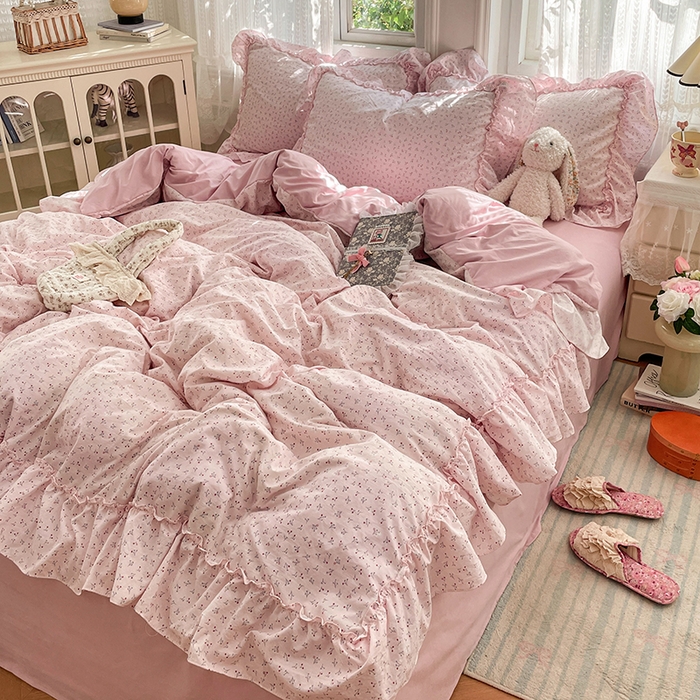 91家纺网 家纺一手货源 找家纺 （总）优佳优品 2026新款A类仿棉水洗法式工艺花边四件套