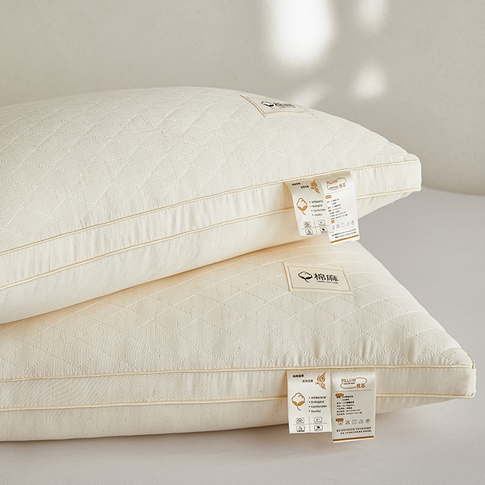 91家纺网 家纺一手货源 找家纺 怡薇格枕芯 2026新款亲肤棉麻枕头枕芯 棉麻-白色