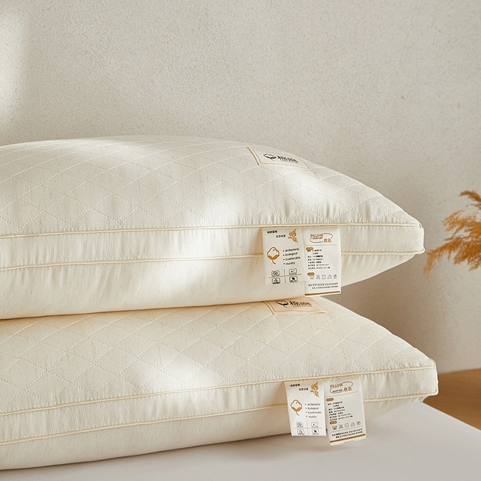 91家纺网 家纺一手货源 找家纺 怡薇格枕芯 2026新款亲肤棉麻枕头枕芯 棉麻-白色