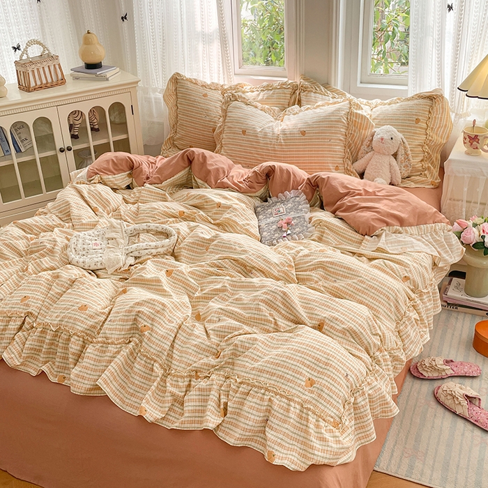 91家纺网 家纺一手货源 找家纺 （总）优佳优品 2026新款A类仿棉水洗法式工艺花边四件套