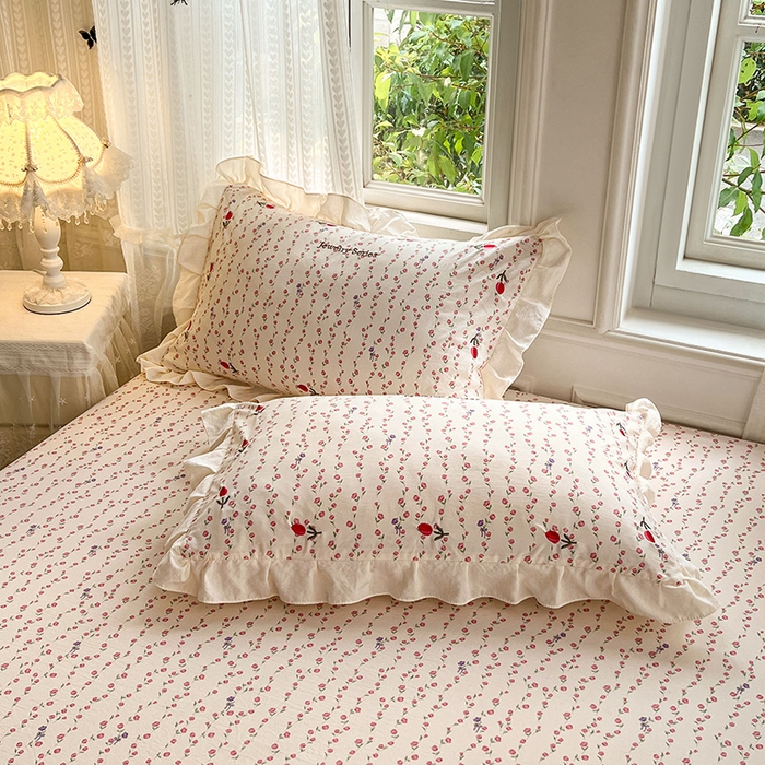圣比熊 2026新款A类云朵棉刺绣花边枕套宿舍单人单只一只装绣花枕芯内胆套 花漾甜心（刺绣款）