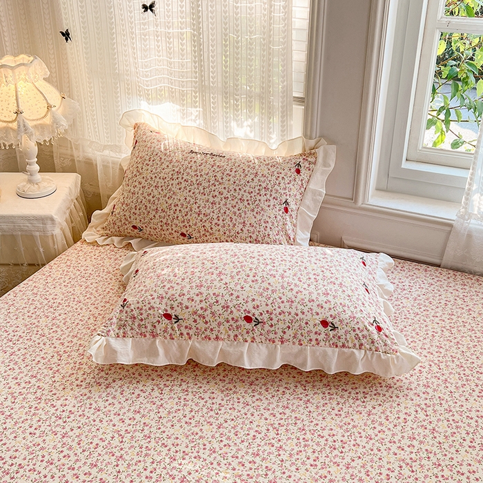 圣比熊 2026新款A类云朵棉刺绣花边枕套宿舍单人单只一只装绣花枕芯内胆套 芊芊花海（刺绣款）