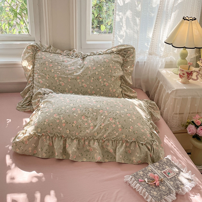 91家纺网 家纺一手货源 找家纺 优佳优品 2026新款A类仿棉水洗法式工艺花边四件套 曼塔蔷薇