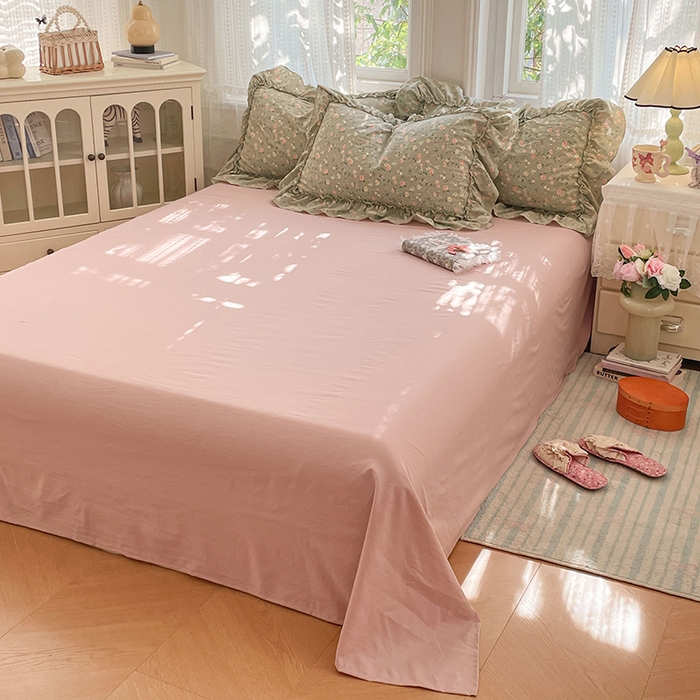 91家纺网 家纺一手货源 找家纺 优佳优品 2026新款A类仿棉水洗法式工艺花边四件套 曼塔蔷薇