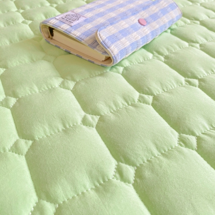91家纺网 家纺一手货源 找家纺 麒东家纺 2026新款学生纯色水洗棉夹棉床垫系列 绿色