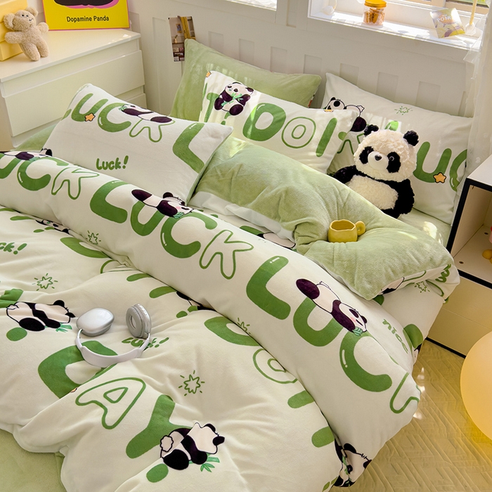 （总）枋梢家纺 2024新款加厚牛奶绒印花四件套