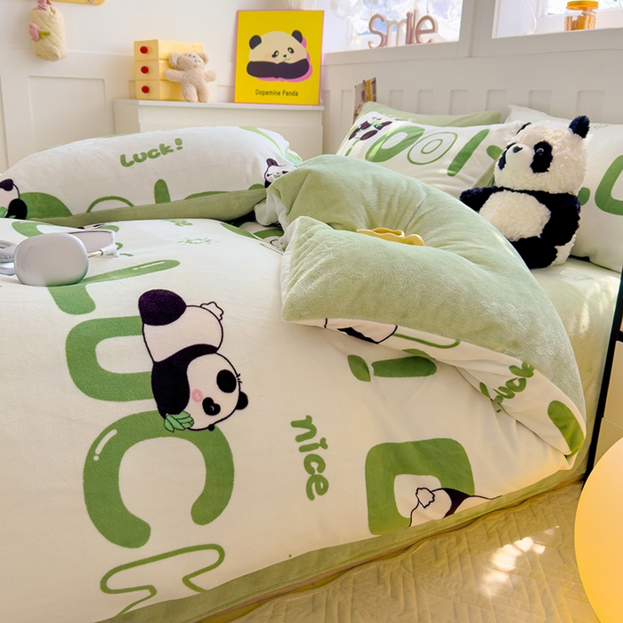 91家纺网 家纺一手货源 找家纺 （总）枋梢家纺 2024新款加厚牛奶绒印花四件套