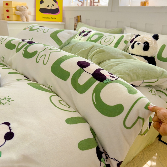 91家纺网 家纺一手货源 找家纺 （总）枋梢家纺 2024新款加厚牛奶绒印花四件套