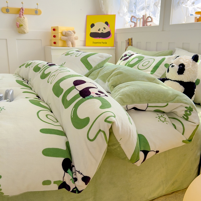 91家纺网 家纺一手货源 找家纺 （总）枋梢家纺 2024新款加厚牛奶绒印花四件套