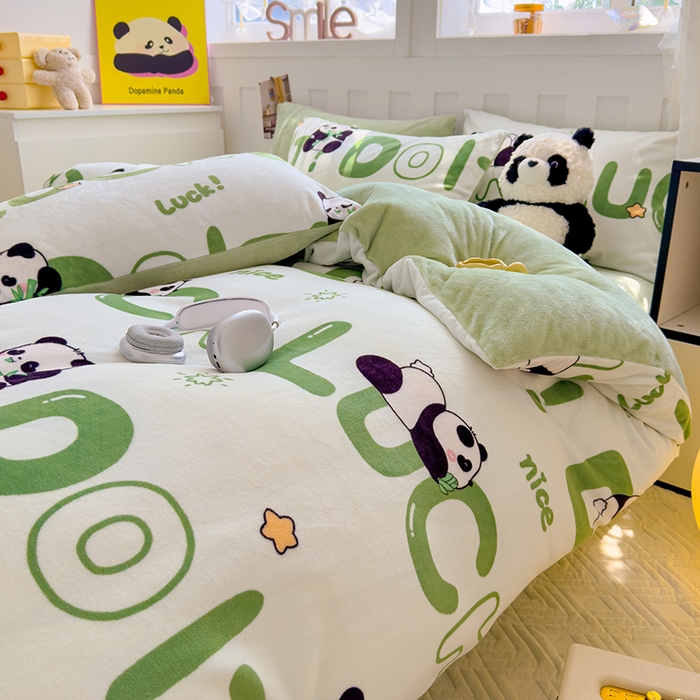 91家纺网 家纺一手货源 找家纺 （总）枋梢家纺 2024新款加厚牛奶绒印花四件套