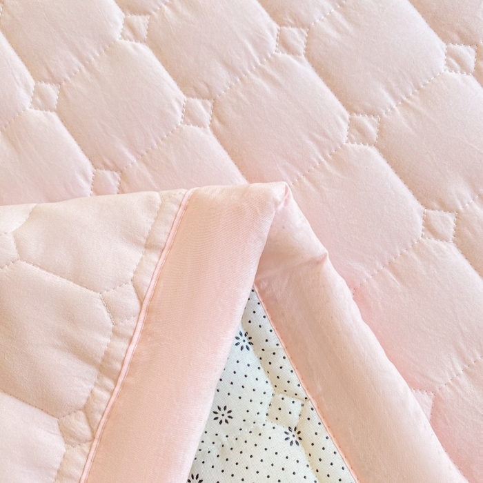 91家纺网 家纺一手货源 找家纺 麒东家纺 2026新款学生纯色水洗棉夹棉床垫系列 玉色