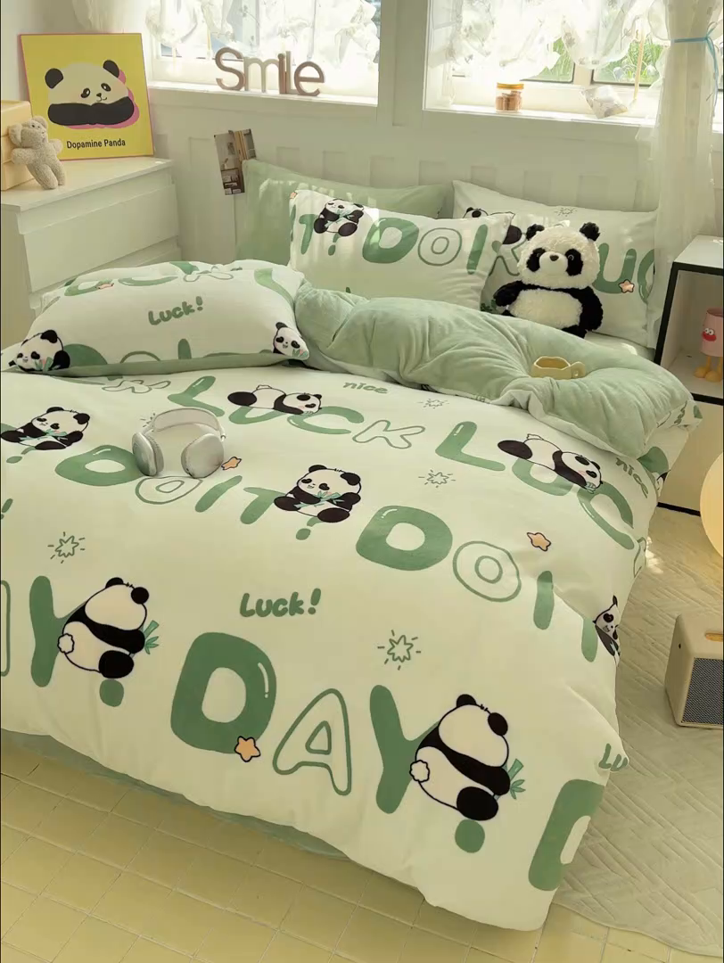 91家纺网 家纺一手货源 找家纺 （总）枋梢家纺 2024新款加厚牛奶绒印花四件套