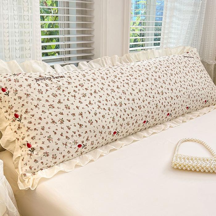 91家纺网 家纺一手货源 找家纺 （总）梦舒羽 2026新款A类云朵棉刺绣花边枕套宿舍情侣绣花双人加长枕芯内胆套