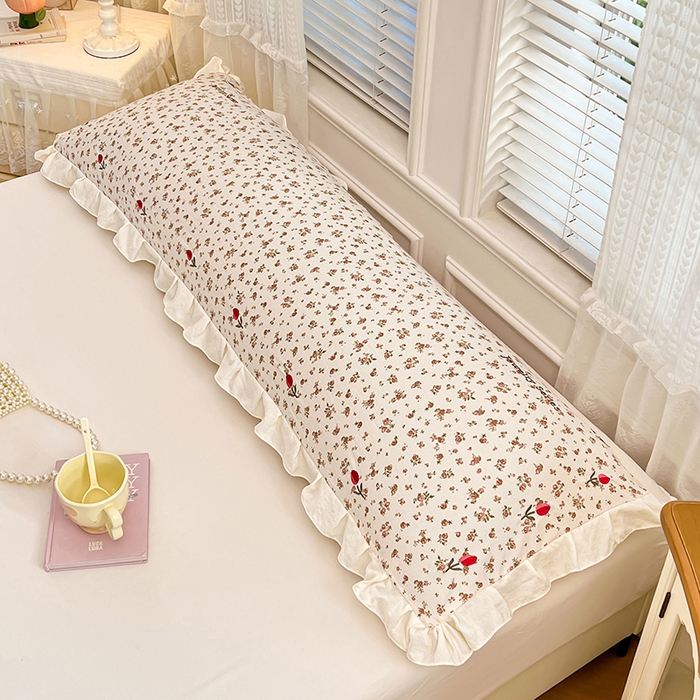 91家纺网 家纺一手货源 找家纺 梦舒羽 2026新款A类云朵棉刺绣花边枕套宿舍情侣绣花双人加长枕芯内胆套 爱丽丝-粉（刺绣款）