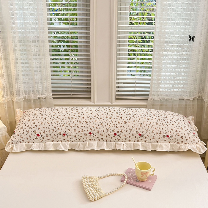 91家纺网 家纺一手货源 找家纺 梦舒羽 2026新款A类云朵棉刺绣花边枕套宿舍情侣绣花双人加长枕芯内胆套 爱丽丝-粉（刺绣款）