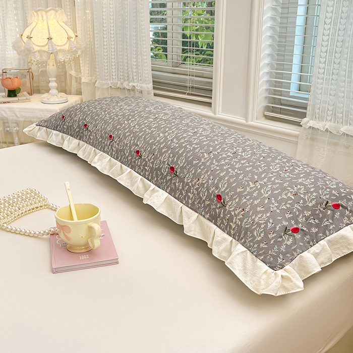 91家纺网 家纺一手货源 找家纺 梦舒羽 2026新款A类云朵棉刺绣花边枕套宿舍情侣绣花双人加长枕芯内胆套 秘密花园（刺绣款）