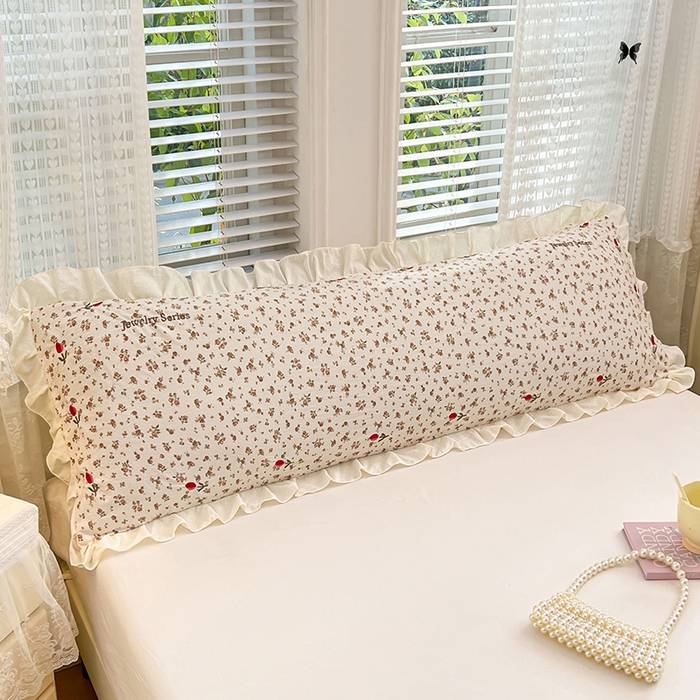 91家纺网 家纺一手货源 找家纺 梦舒羽 2026新款A类云朵棉刺绣花边枕套宿舍情侣绣花双人加长枕芯内胆套 爱丽丝-粉（刺绣款）